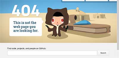 404-Seite von github